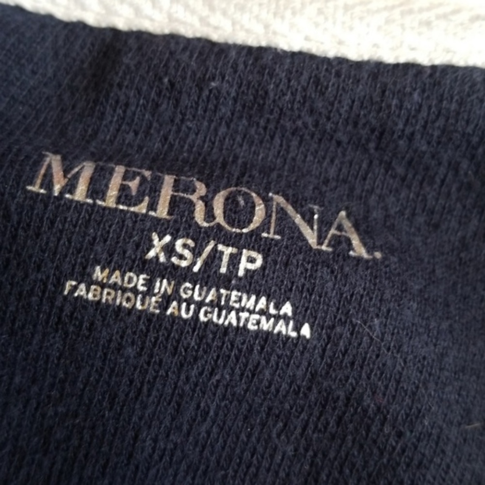 Merona Navy Blue White Striped Sweater Top Casual - Picture 7 of 8